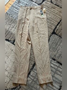 Alex Garfield Tan Pleated Dress Pants